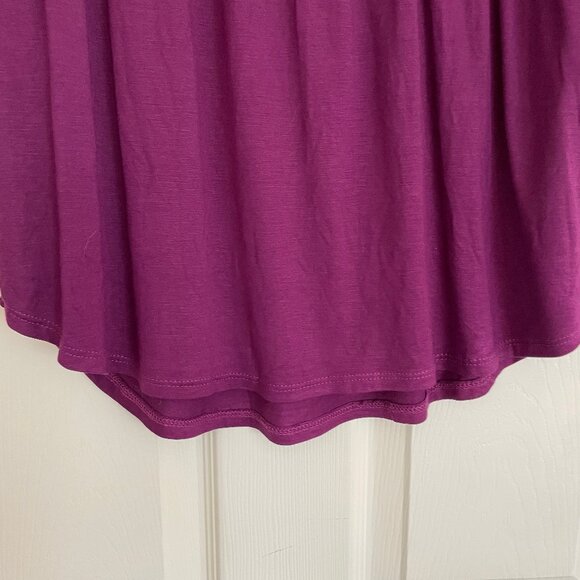 3/4 length plum color size small feminine drape with ruffle detail in front - Picture 4 of 6